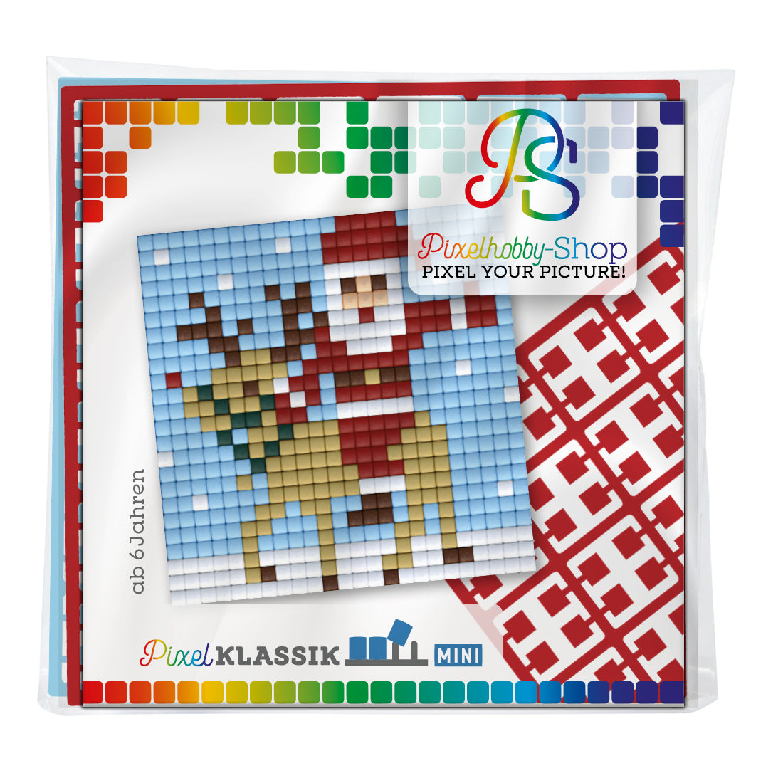 Pixelhobby Klassik (Mini) Magnet Set - Weihnachtsmann reitet