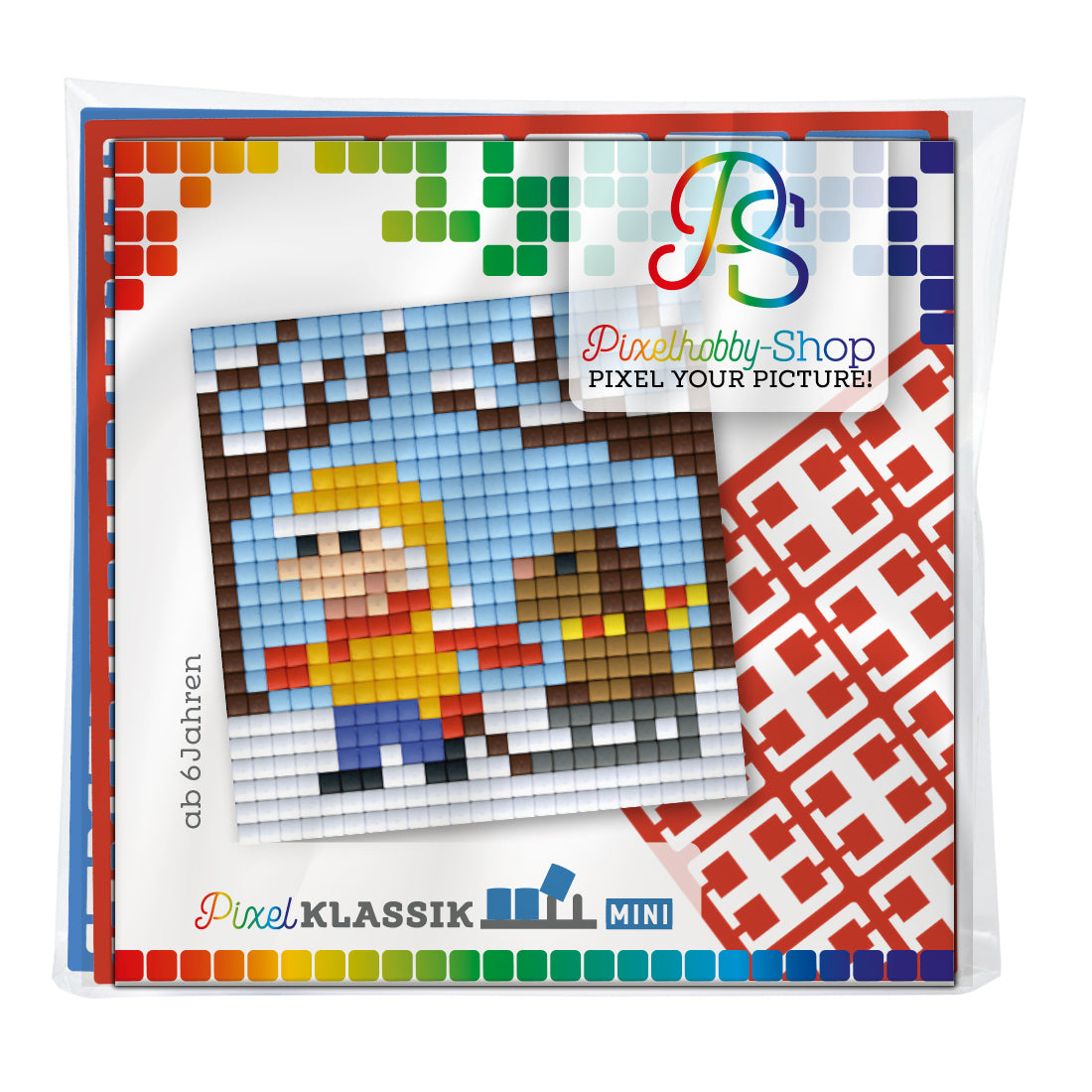 Pixelhobby Klassik (Mini) Magnet Set - Schlitten fahren mit Hund