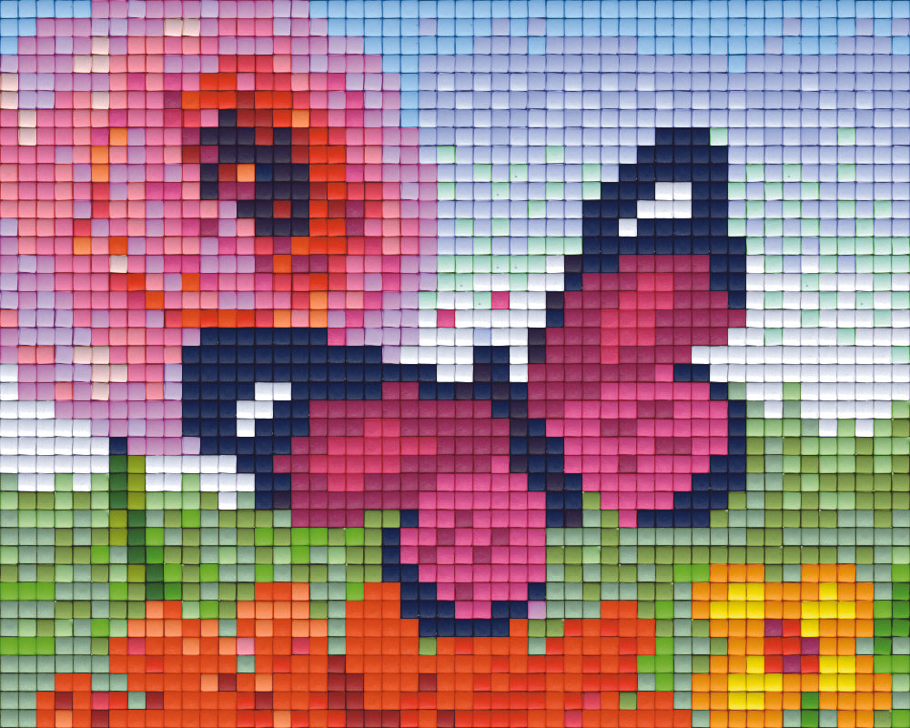 Pixelhobby Klassik Vorlage - Schmetterlinge & Pfingstrose
