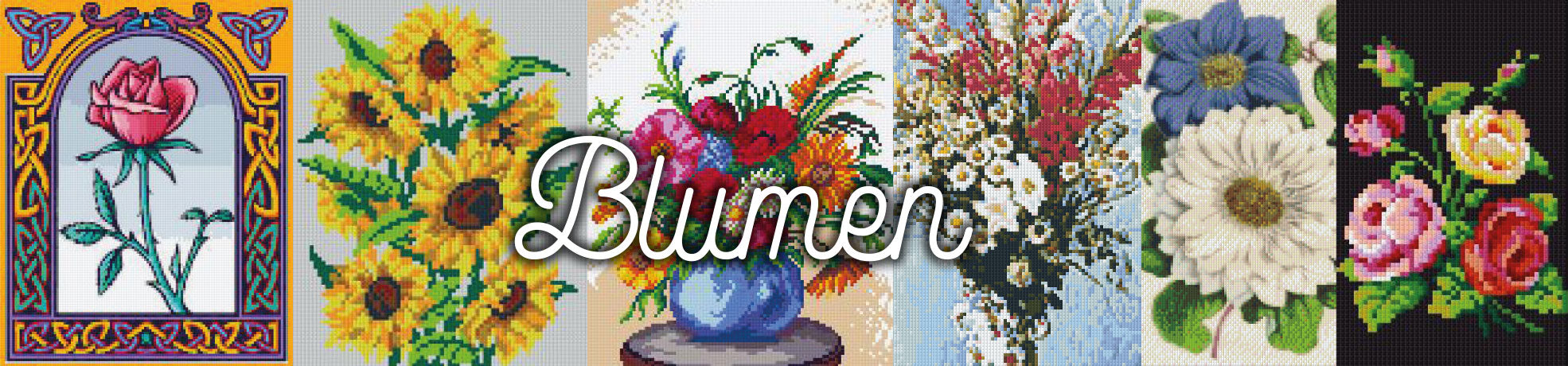Pixel Klassik Vorlagen - Blumen