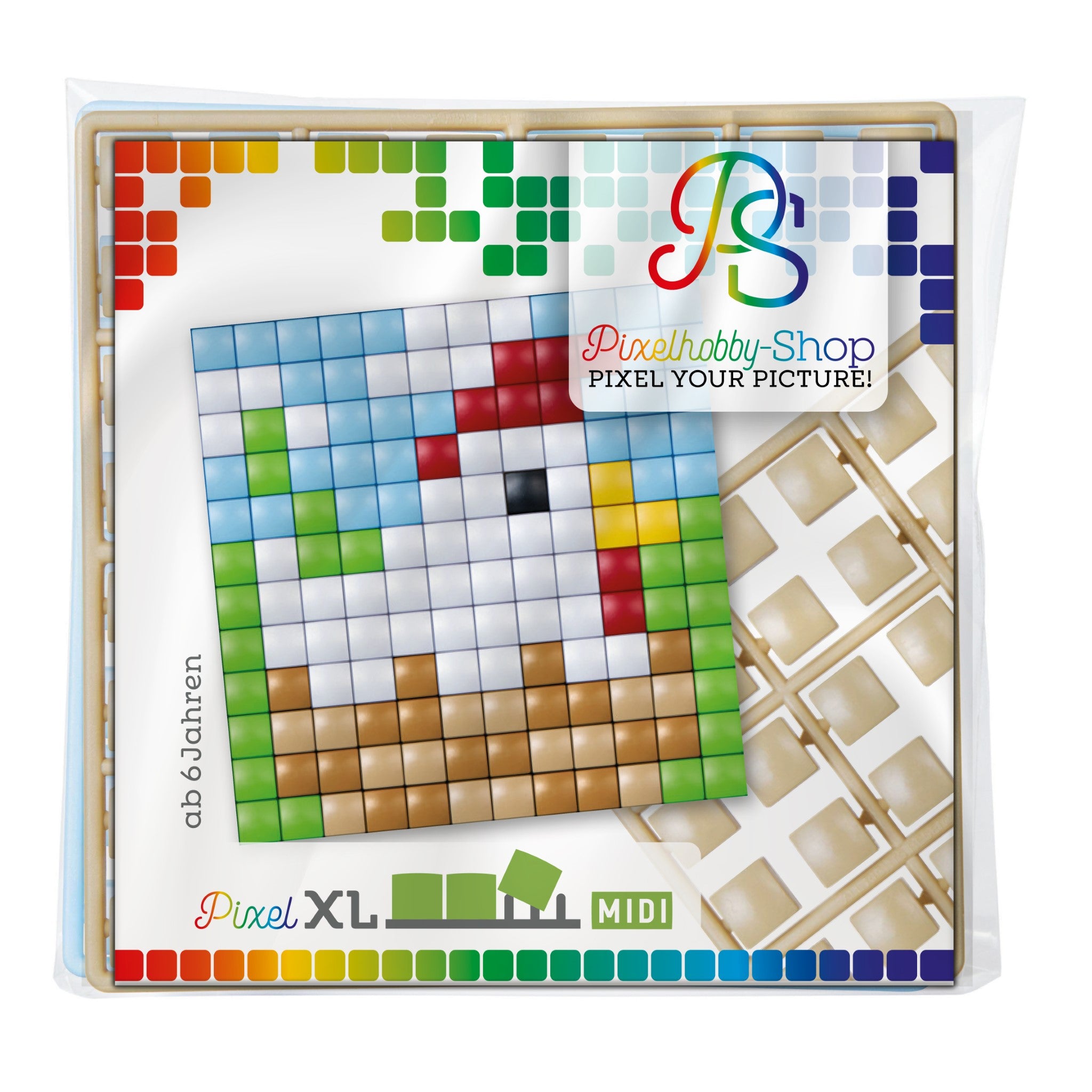 Pixelhobby XL (Midi) Magnet Set - Huhn im Korb