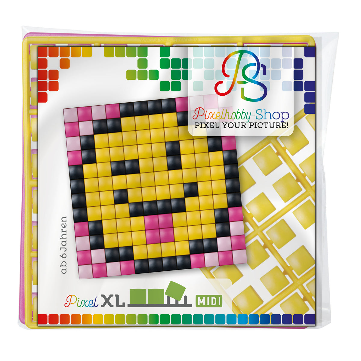 Pixelhobby XL (Midi) Magnet Set - Smiley - Zunge raus