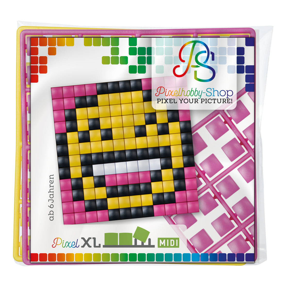 Pixelhobby XL (Midi) Magnet Set - Smiley - Zunge raus