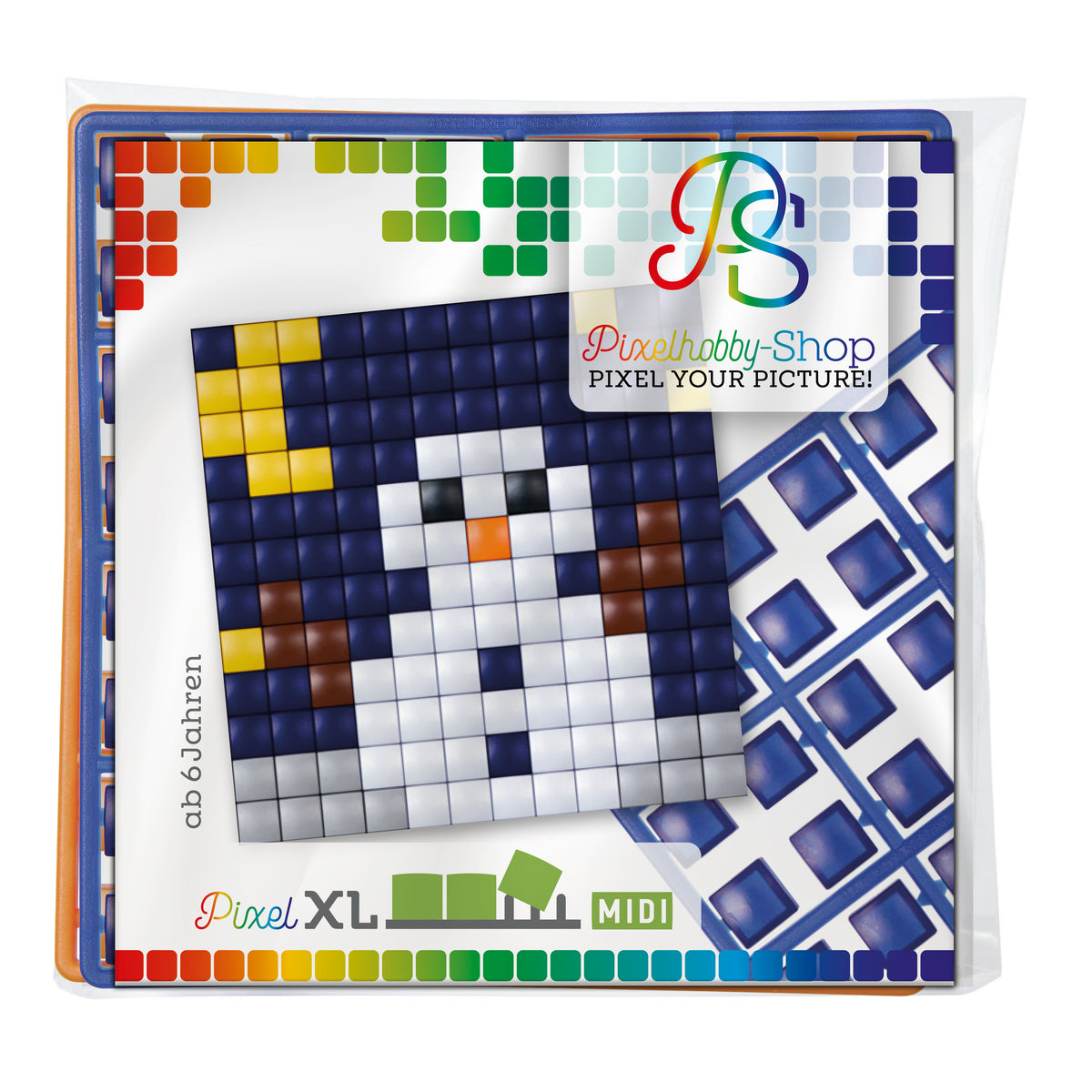 Pixelhobby XL (Midi) Magnet Set - Schneemann bei Nacht