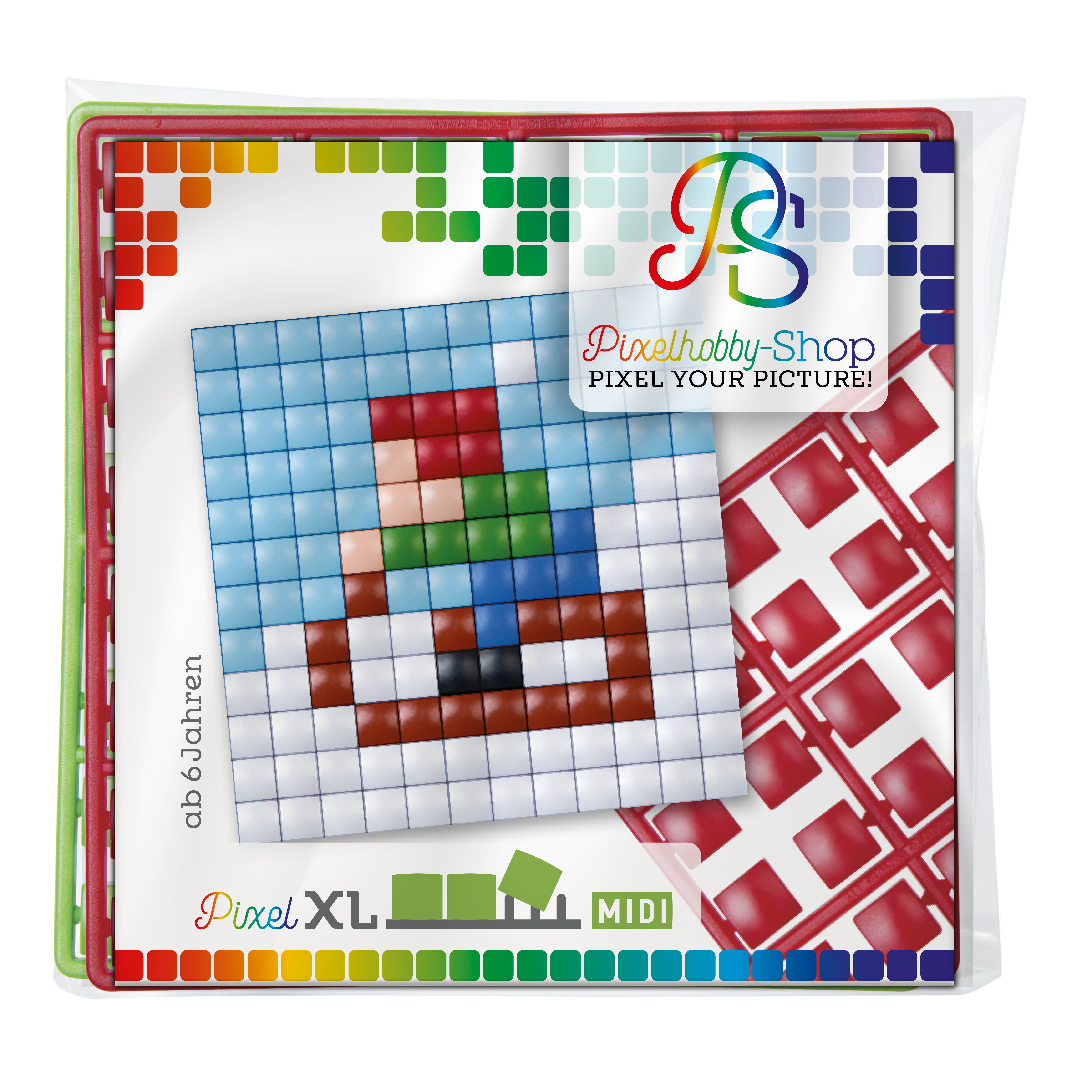 Pixelhobby XL (Midi) Magnet Set - Kind auf Schlitten