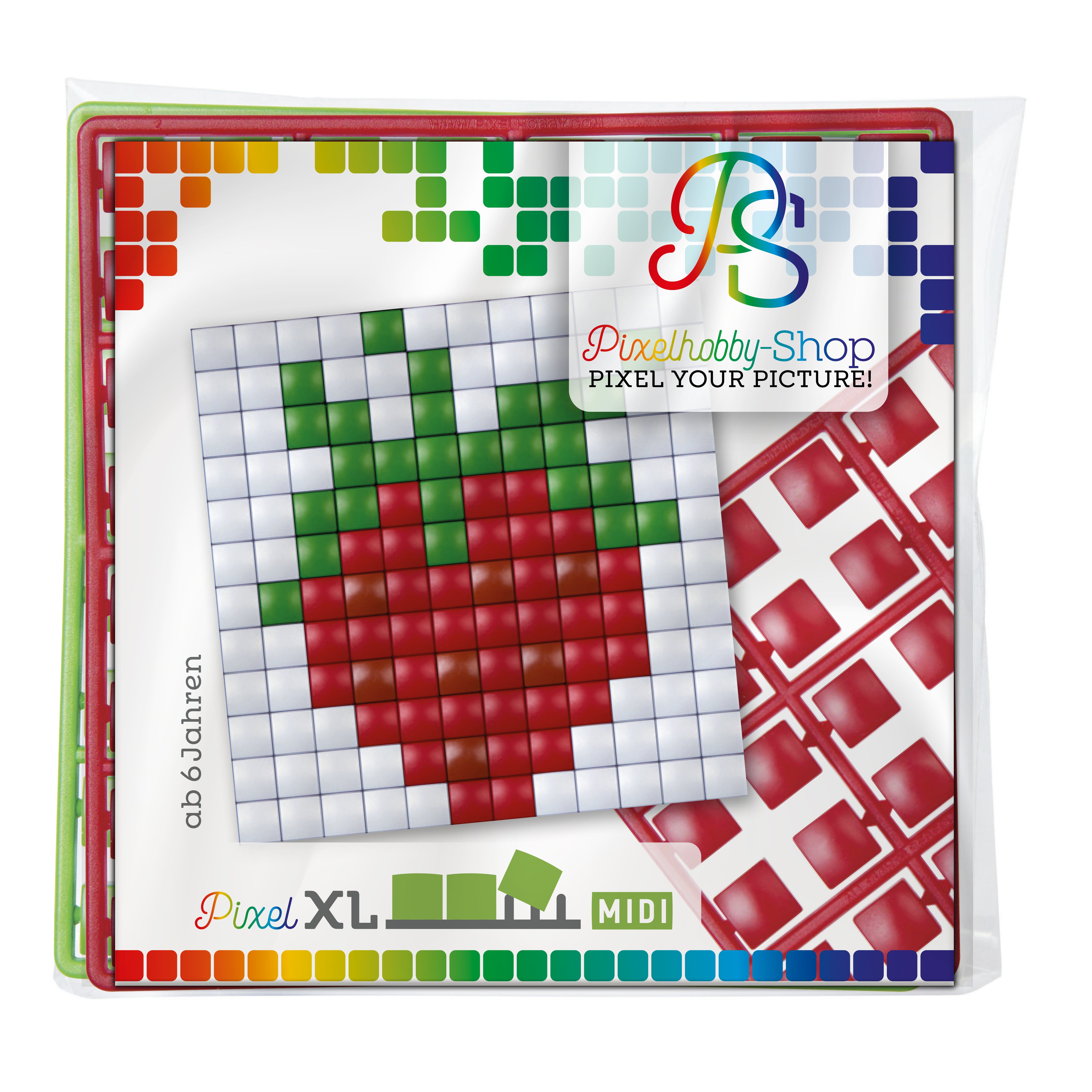 Pixelhobby XL (Midi) Magnet Set - Erdbeere