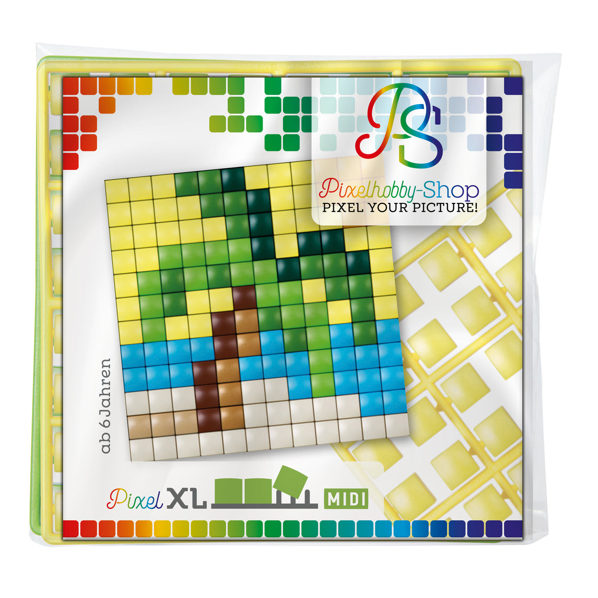 Pixelhobby XL (Midi) Magnet Set - Palme am Strand