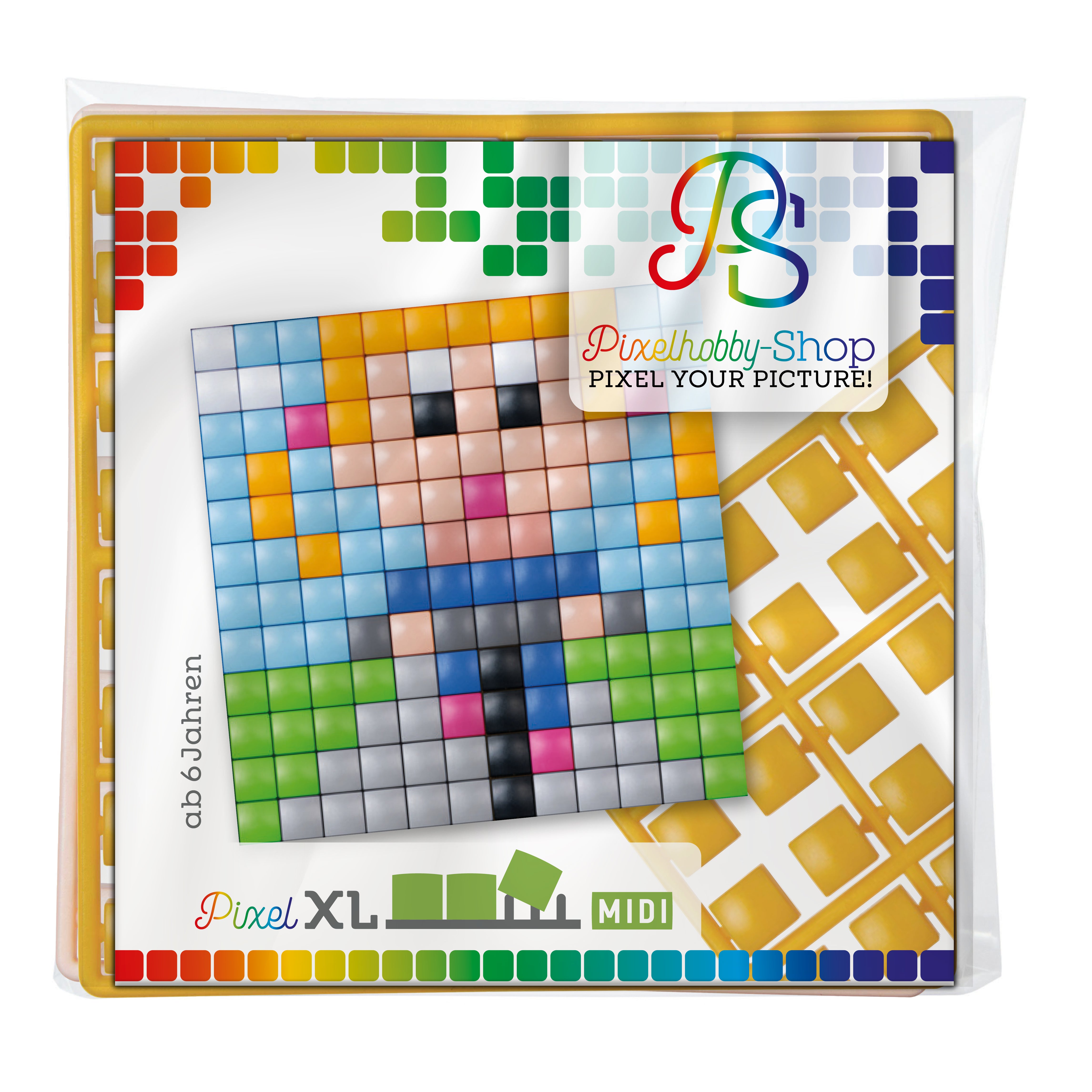 Pixelhobby XL (Midi) Magnet Set - Mädchen auf dem Fahrrad