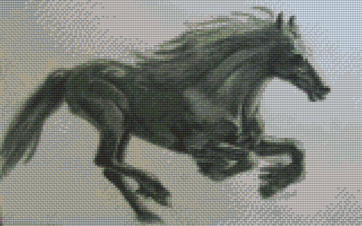 Pixelhobby Klassik Vorlage - Galoppierende Friesen