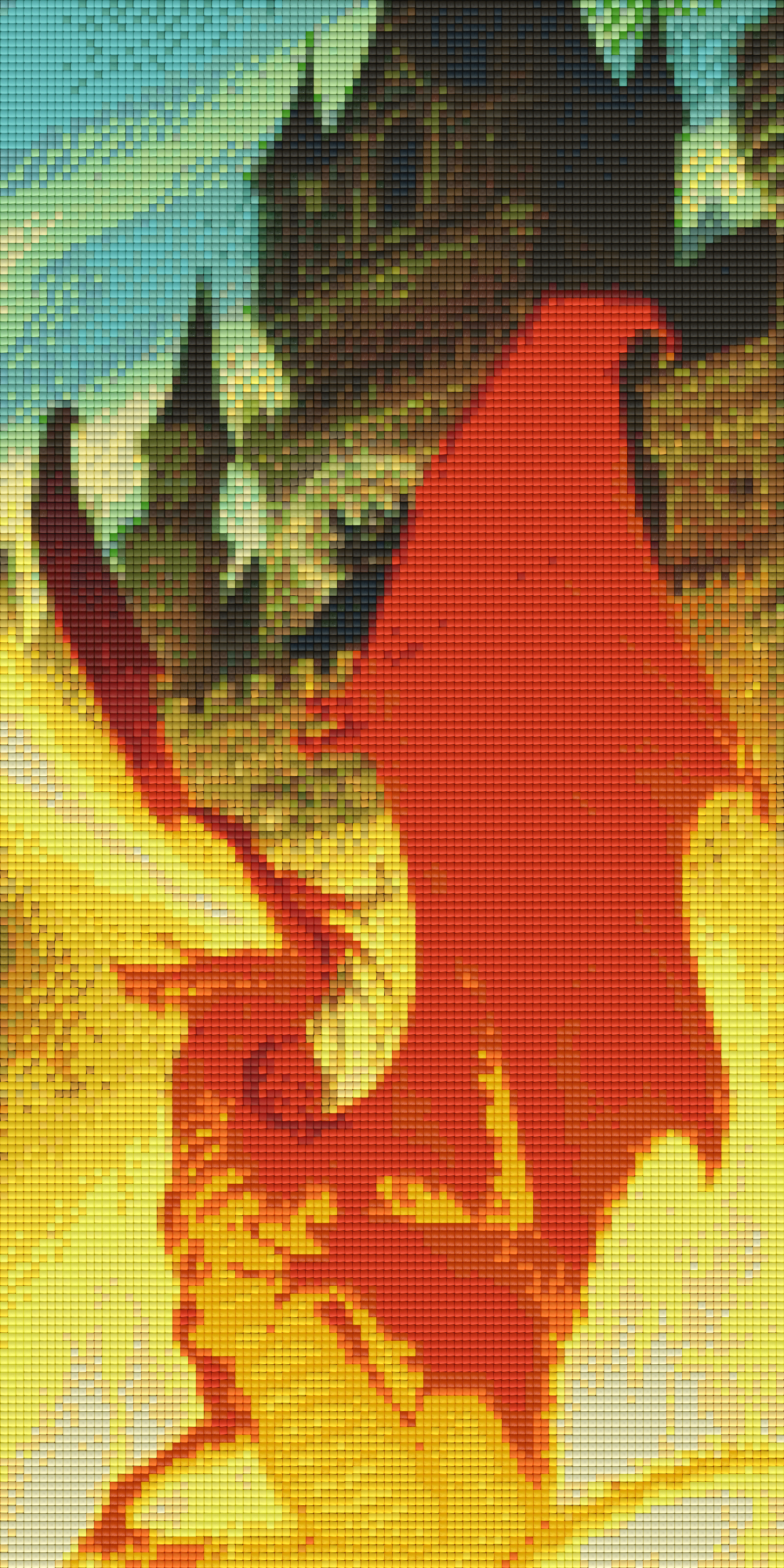 Pixelhobby Klassik Vorlage - Drache vor der Stadt