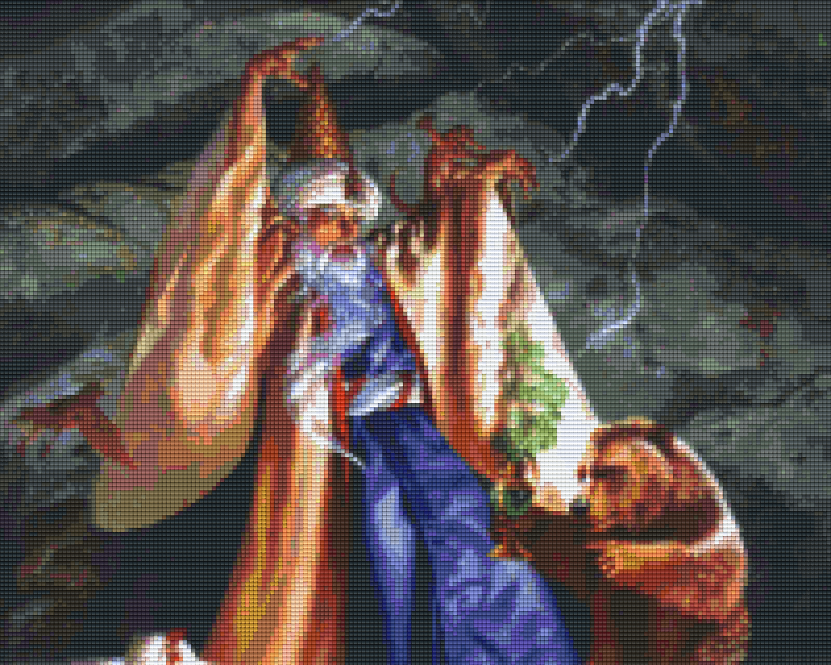 Pixelhobby Klassik Vorlage - Magier und Bär