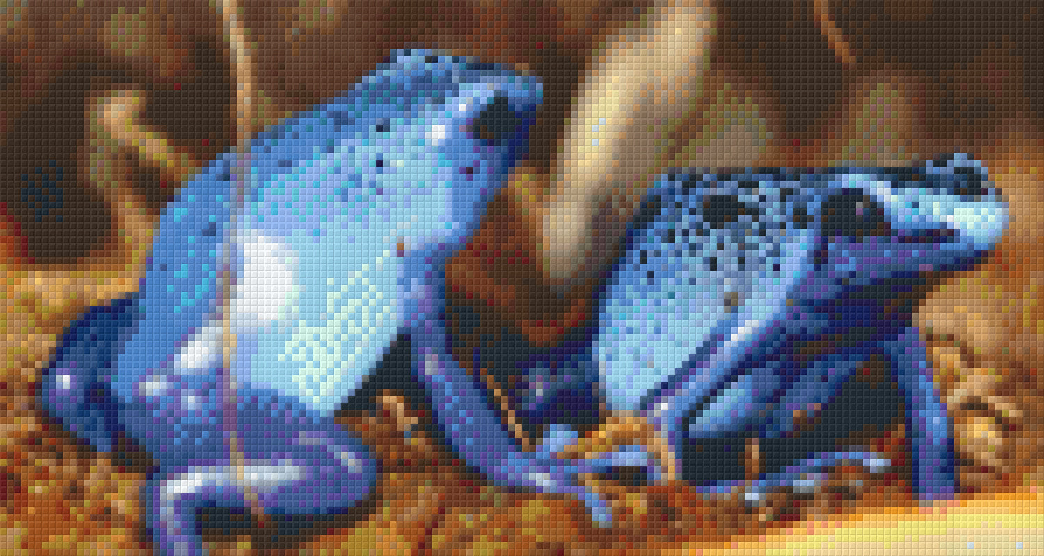 Pixelhobby Klassik Vorlage - blaue Frösche