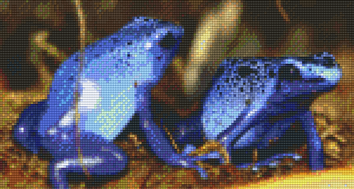 Pixelhobby Klassik Vorlage - blaue Frösche