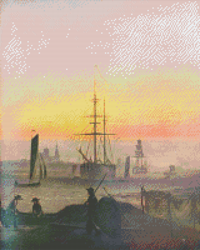 Pixelhobby classic set - Caspar David Friedrich - ships in the harbor