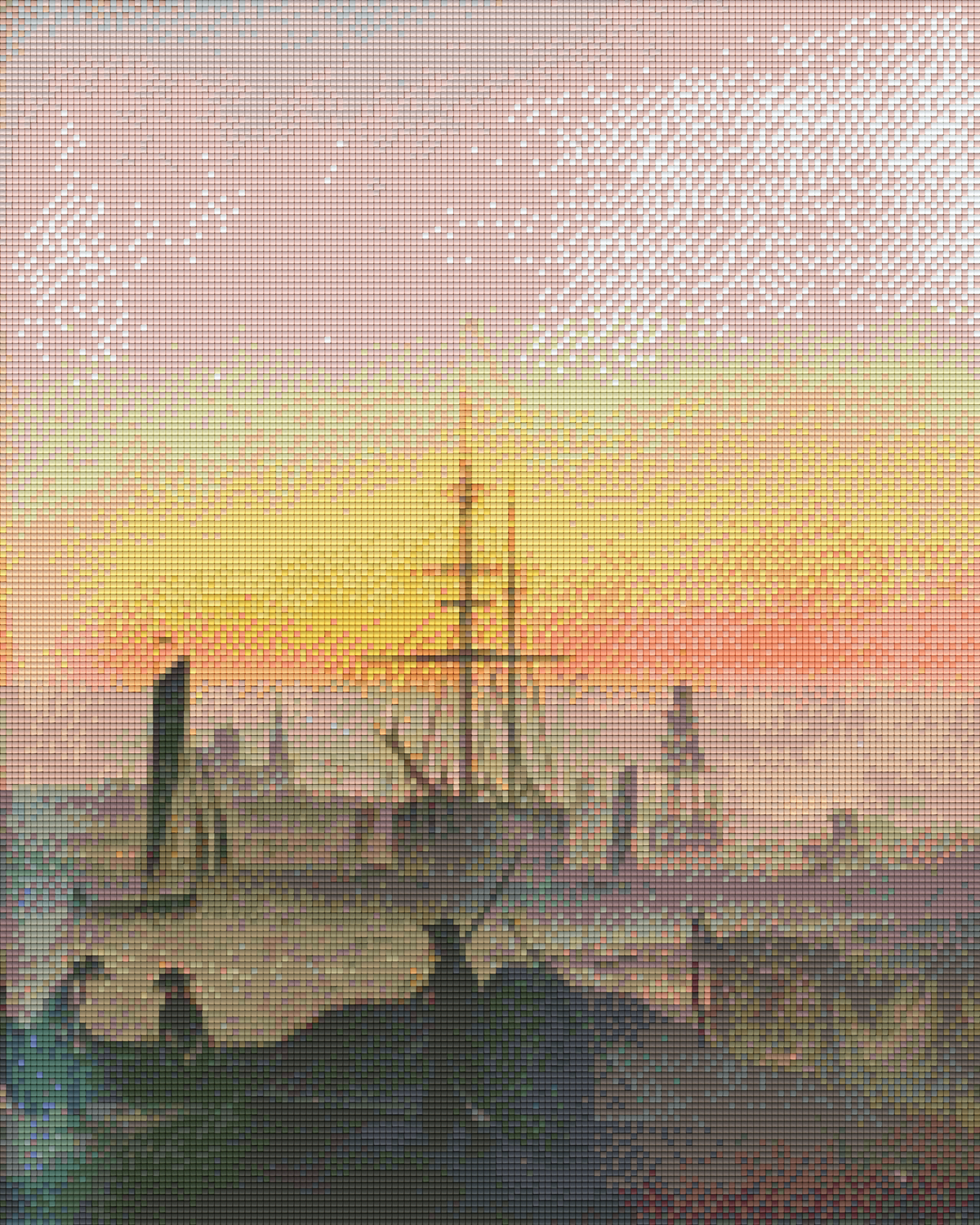 Pixelhobby classic set - Caspar David Friedrich - ships in the harbor