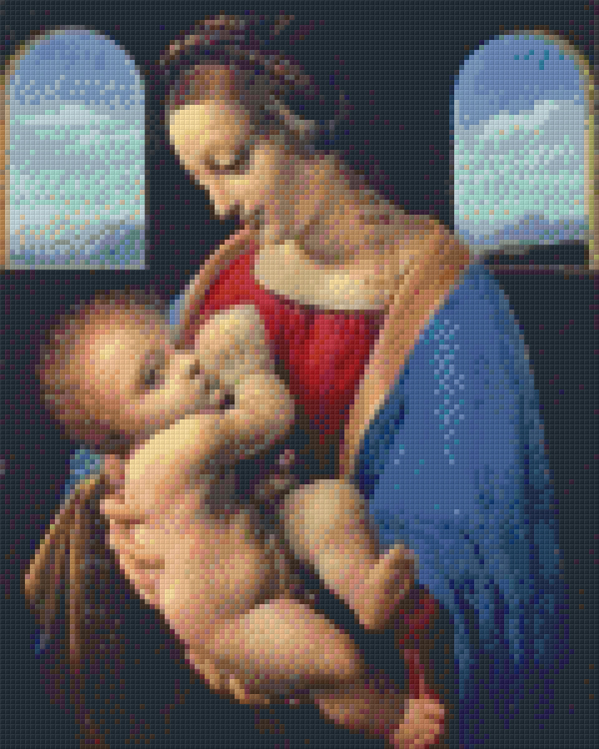 Pixelhobby Klassik Vorlage - Leonardo da Vinci - Madonna stillt