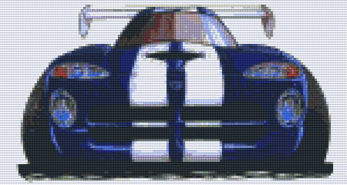Pixelhobby Klassik Vorlage - Viper blau von vorne