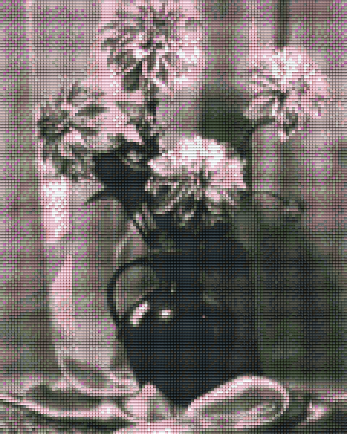 Pixelhobby Klassik Vorlage - Vase mit Dahlien