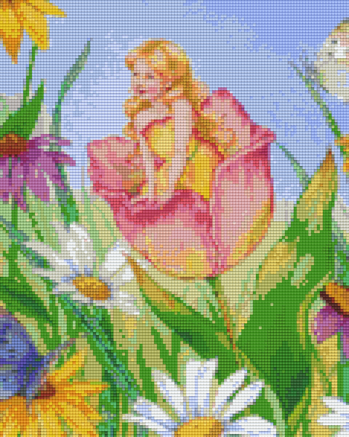 Pixelhobby Klassik Vorlage - Elfenkind in Blume