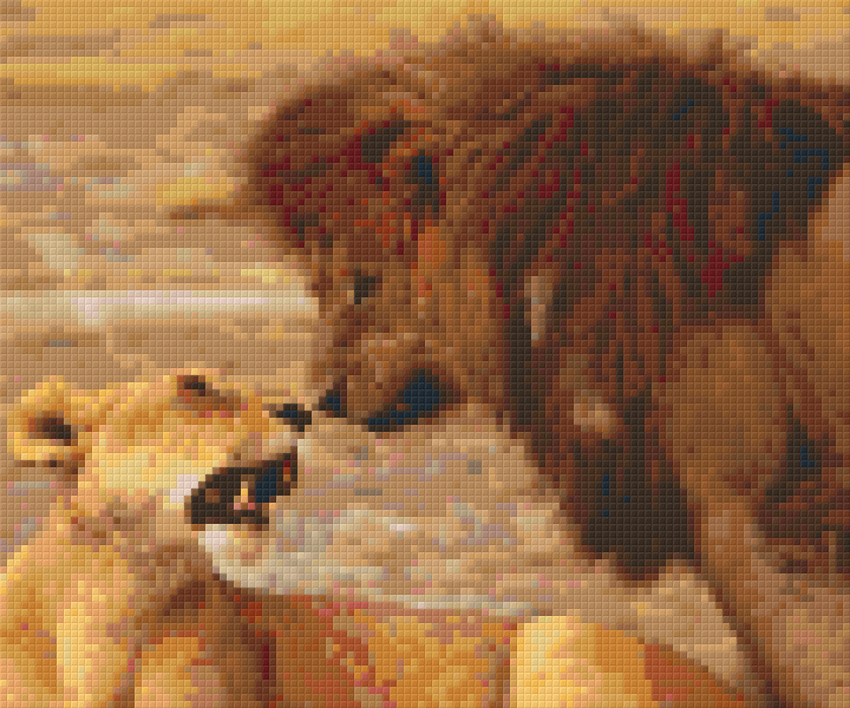 Pixelhobby Klassik Vorlage - Löwe und Löwin