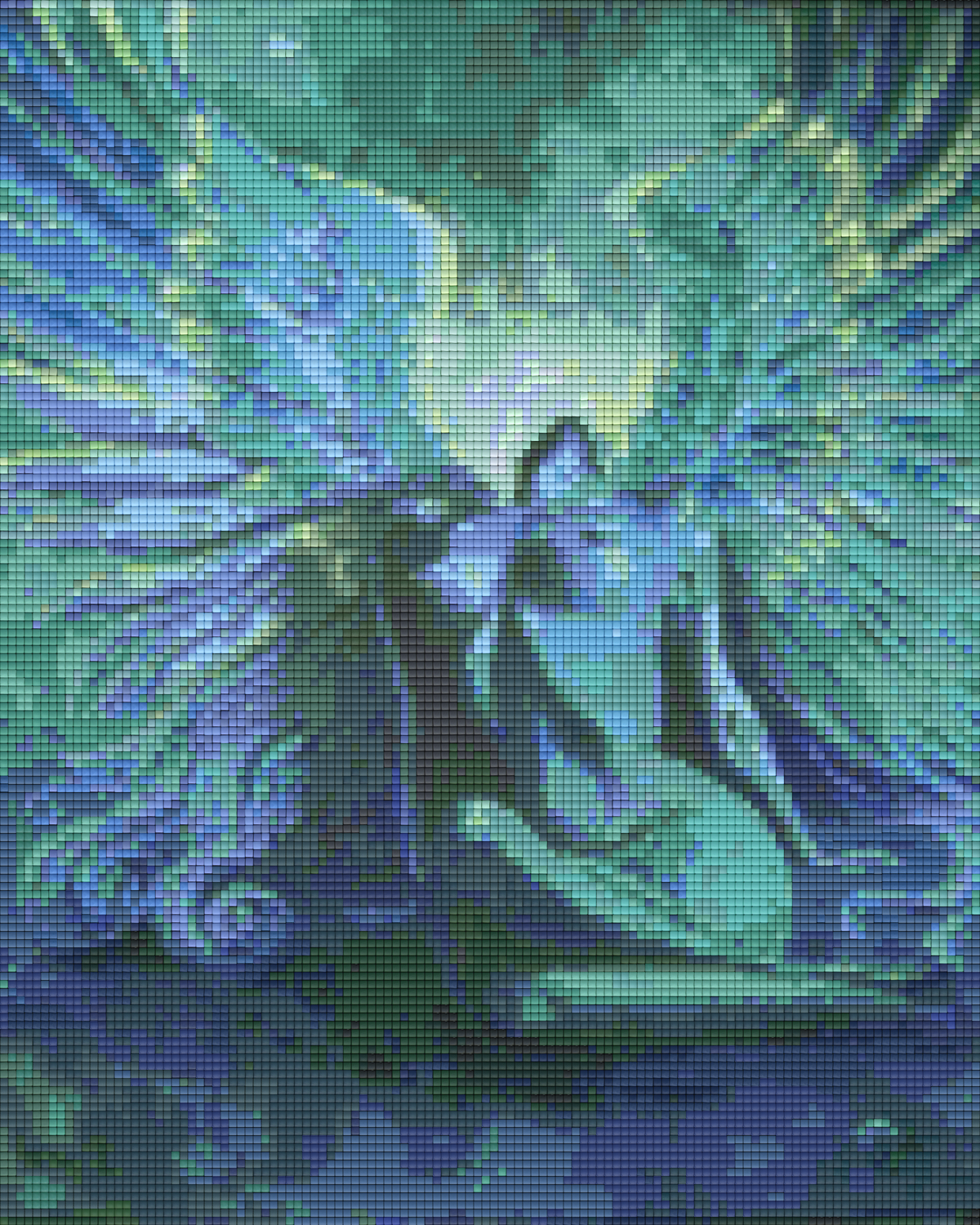 Pixelhobby Klassik Vorlage - Engel türkis