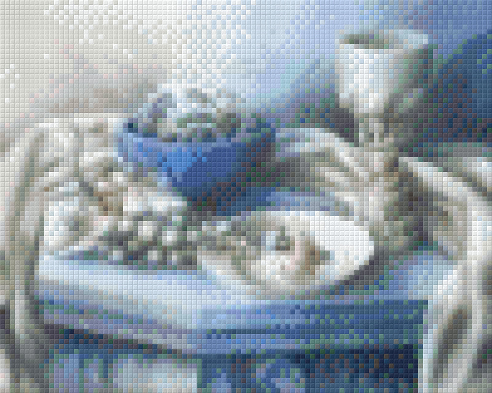 Pixelhobby Klassik Vorlage - Stillleben mit Früchten in blau