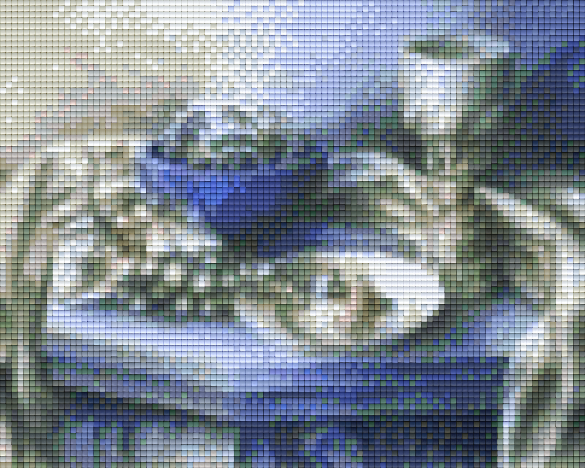 Pixelhobby Klassik Vorlage - Stillleben mit Früchten in blau