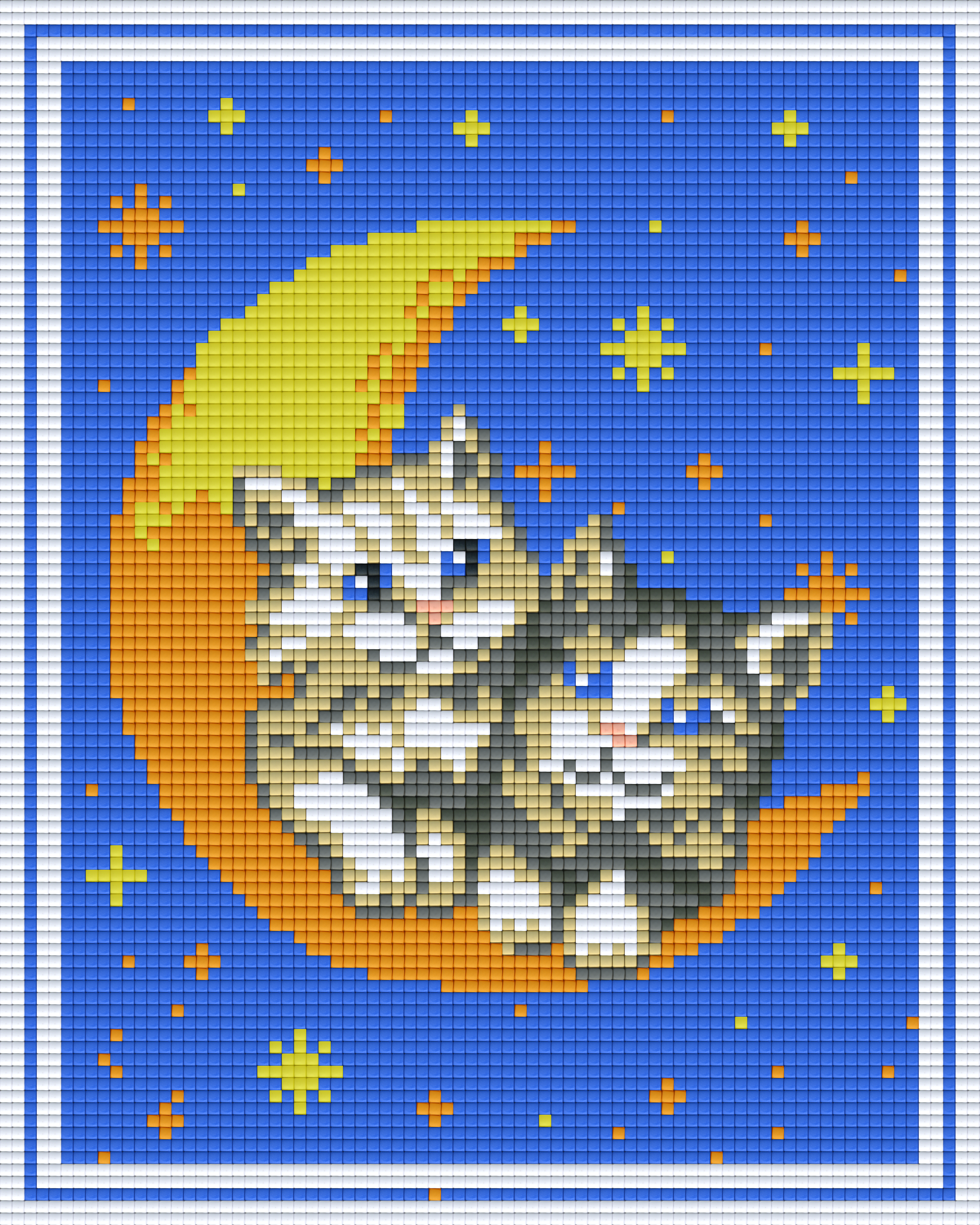 Pixelhobby Klassik Vorlage - Kitties in Moon cream