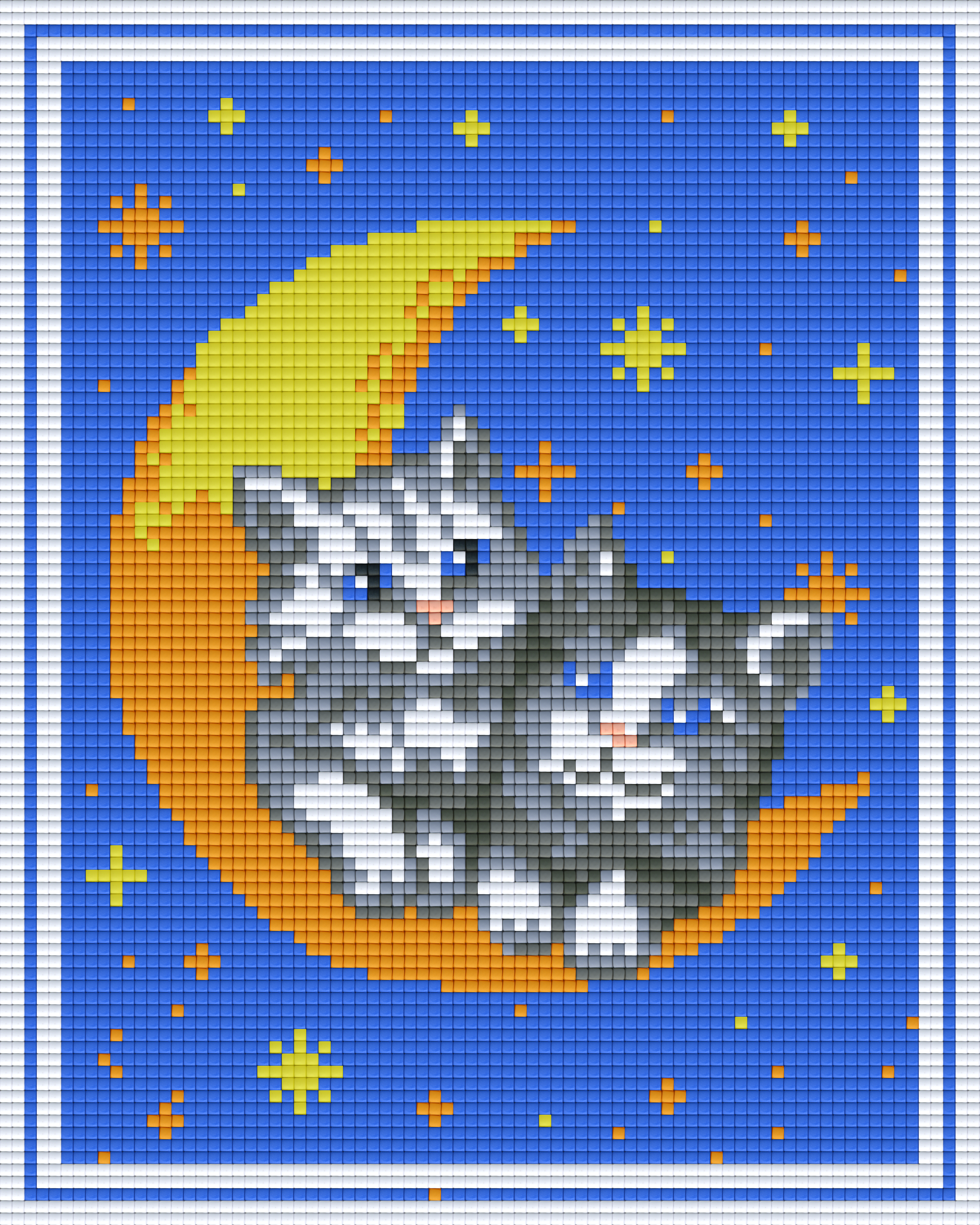 Pixelhobby Klassik Vorlage - Kitties in Moon grey