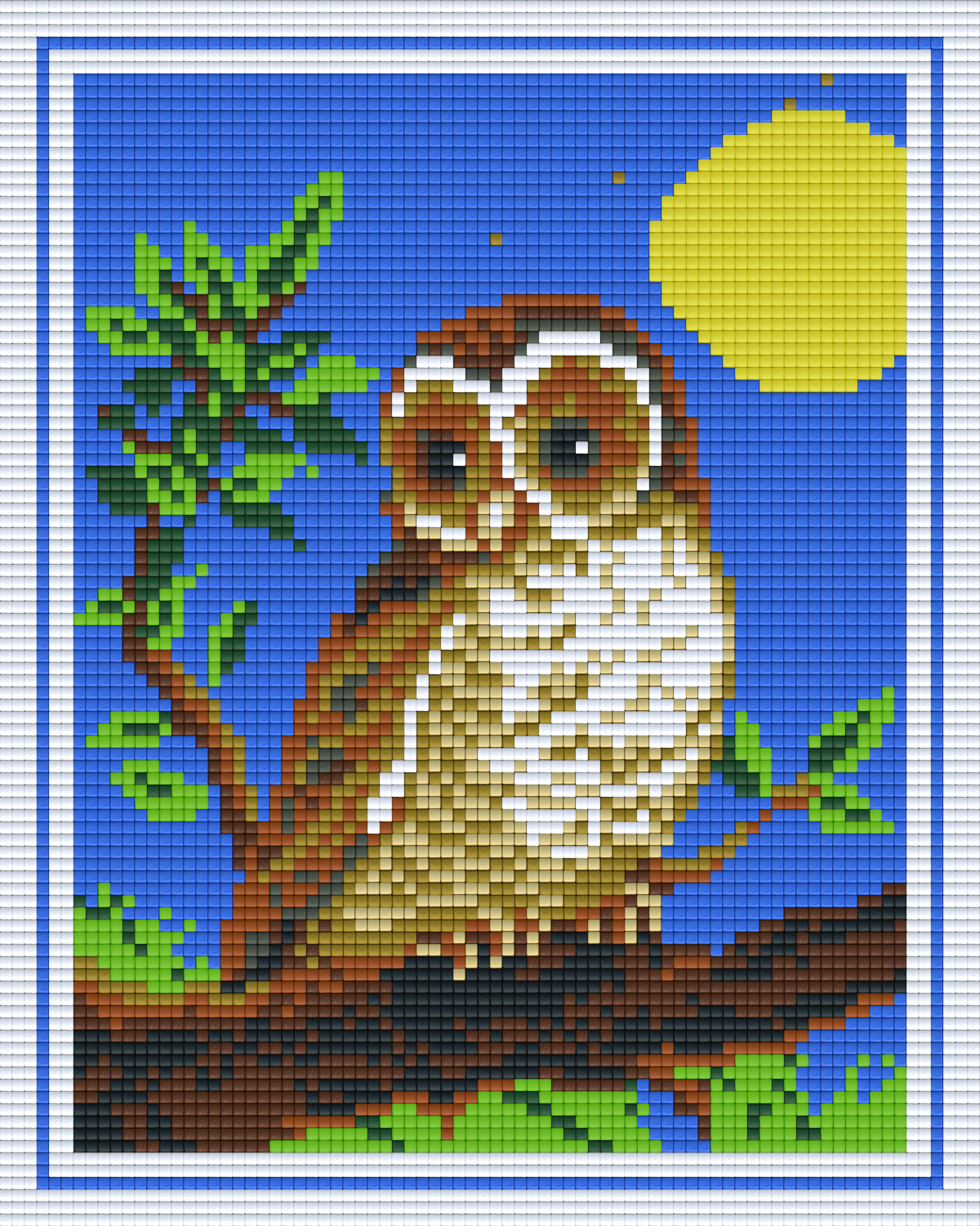 Pixelhobby Klassik Vorlage - Eule und Mond