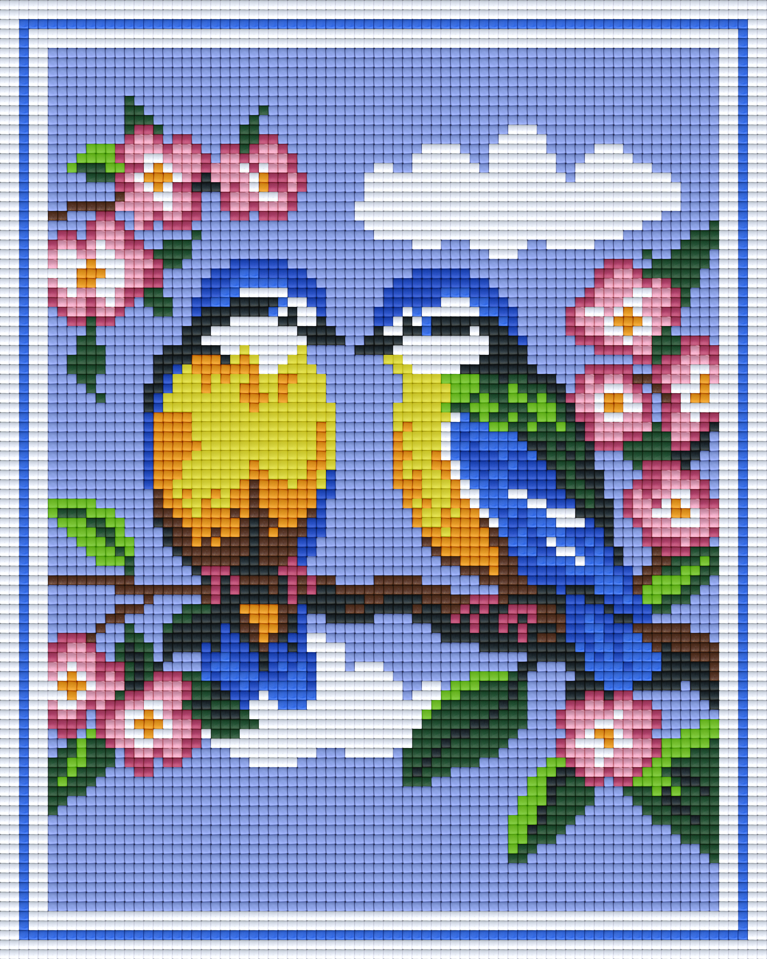 Pixelhobby Klassik Vorlage - Blaumeisen