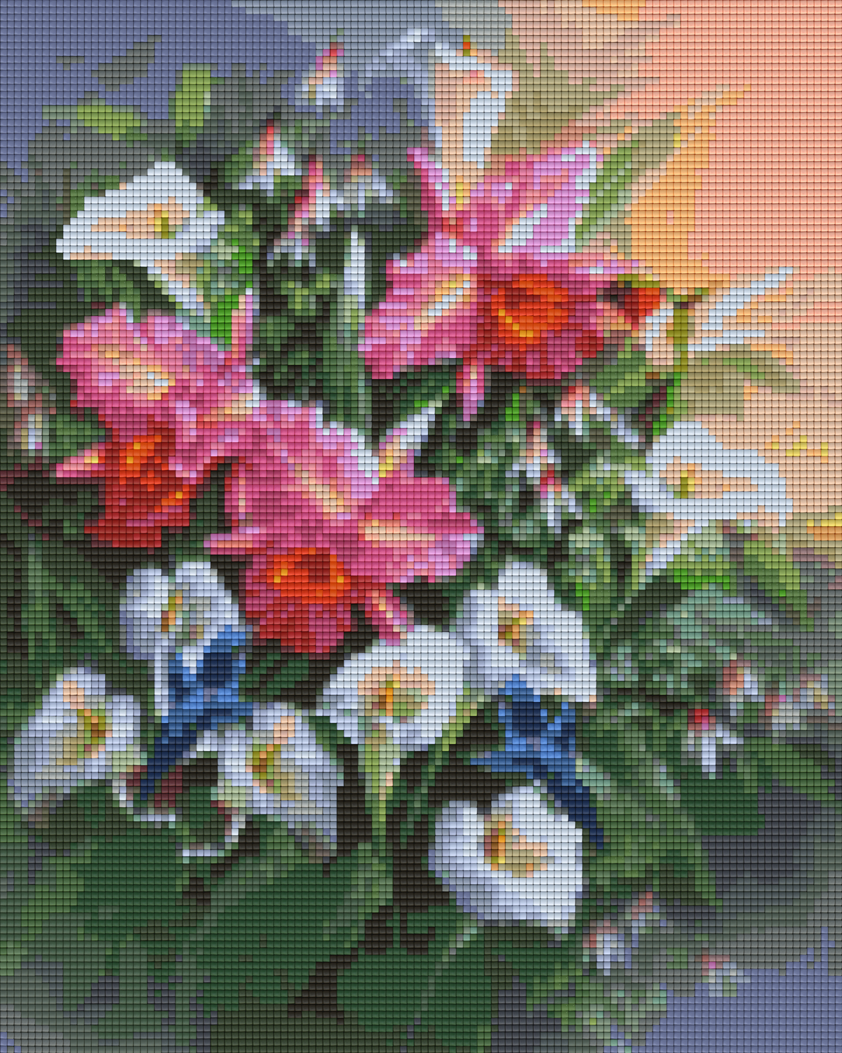 Pixelhobby Klassik Vorlage - Hummingbirds & Lillies