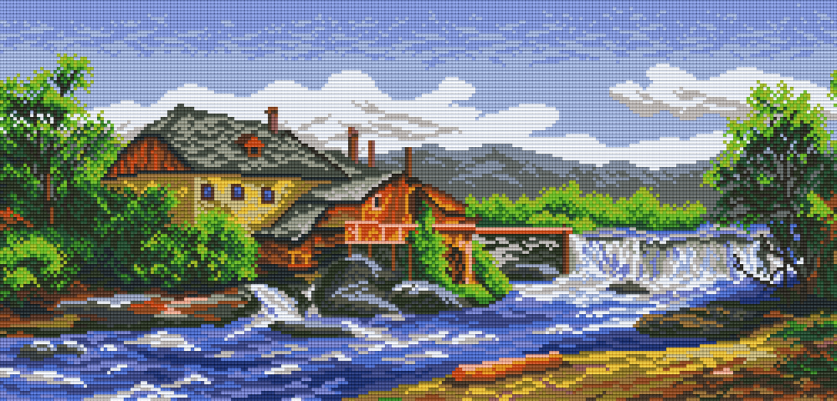 Pixelhobby Klassik Vorlage - Watermill