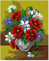Pixelhobby Klassik Vorlage - Mohnblumen