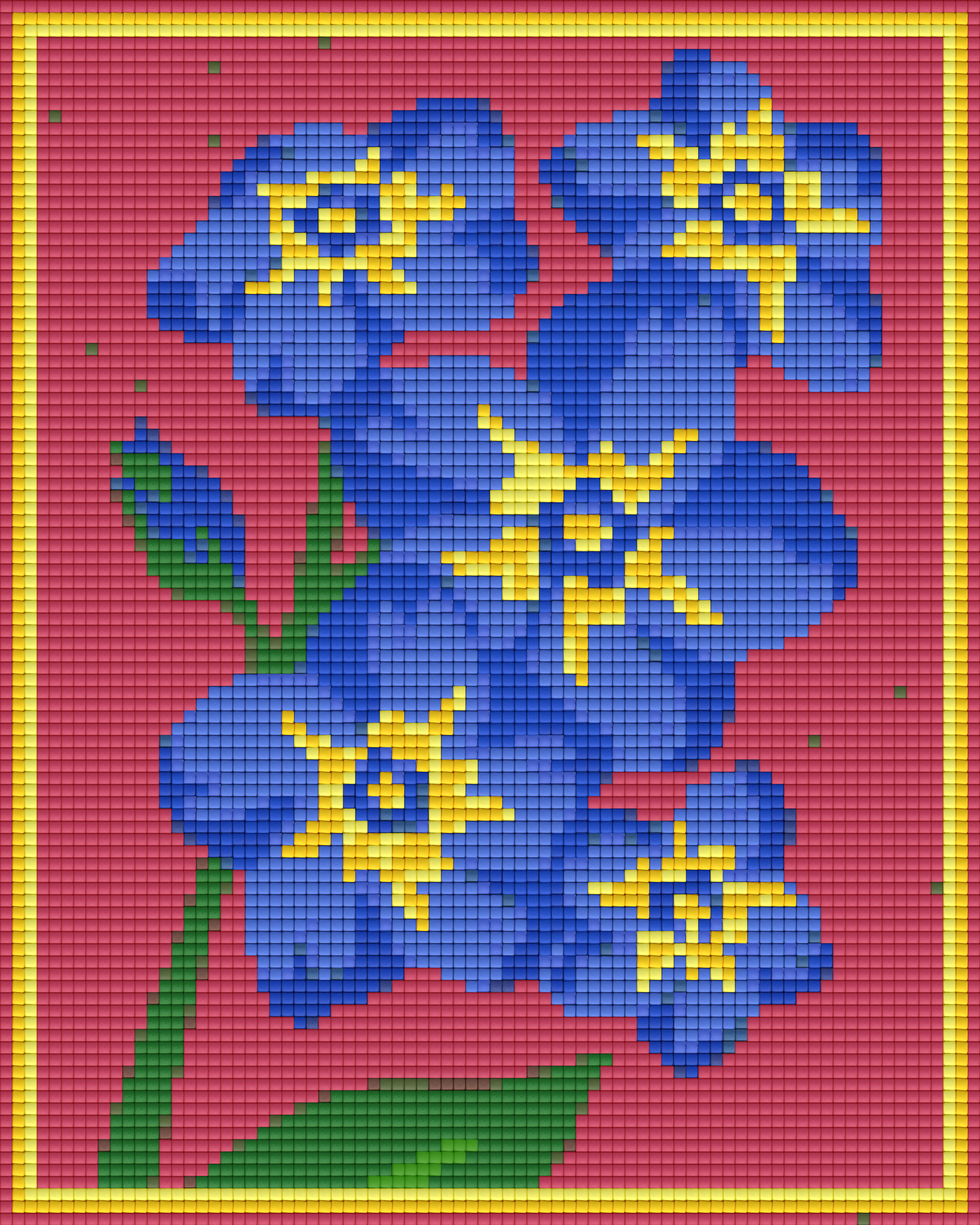 Pixelhobby Klassik Vorlage - Blue Flowers