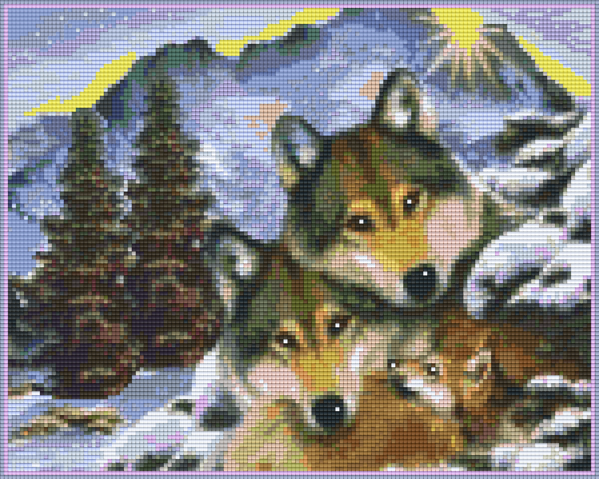 Pixelhobby Klassik Vorlage - Happy Wolf Parents