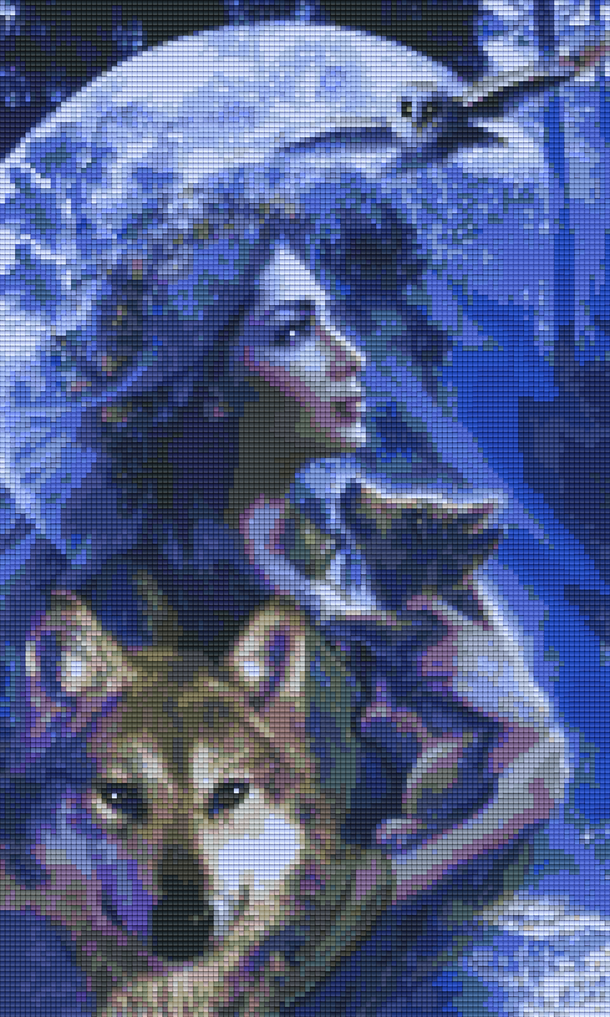 Pixelhobby Klassik Set - Frau in Blau mit Wolf