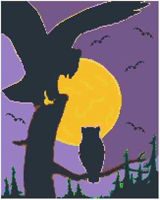 Pixelhobby Klassik Vorlage - Silhouette in Color - Owl Light
