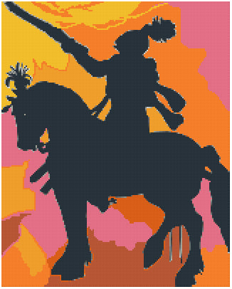 Pixelhobby Klassik Vorlage - Silhouette in Color - The Knight