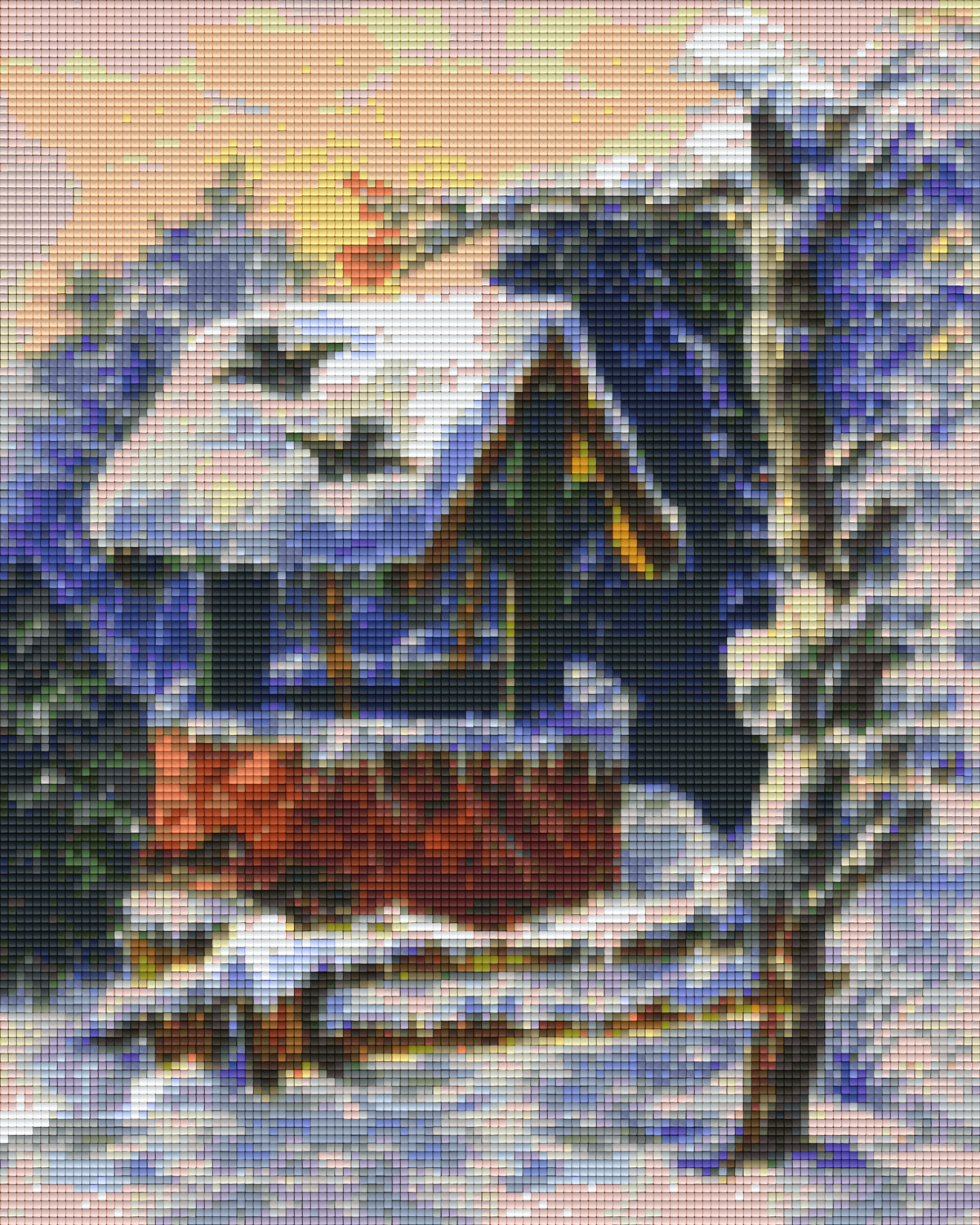 Pixelhobby Klassik Vorlage - Winter Fountain