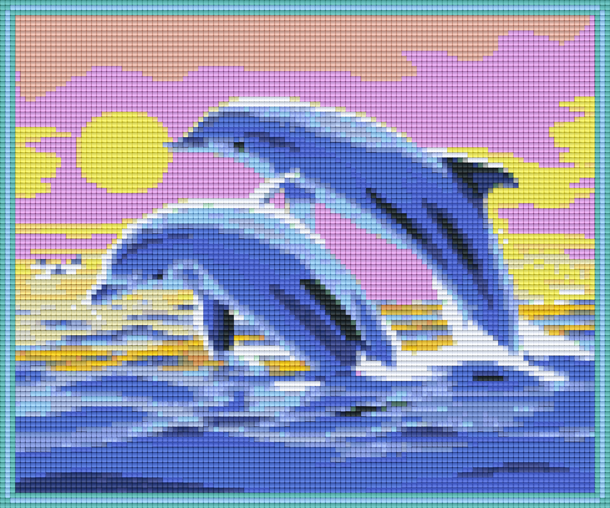 Pixel Hobby Classic Template - Two Dolphins