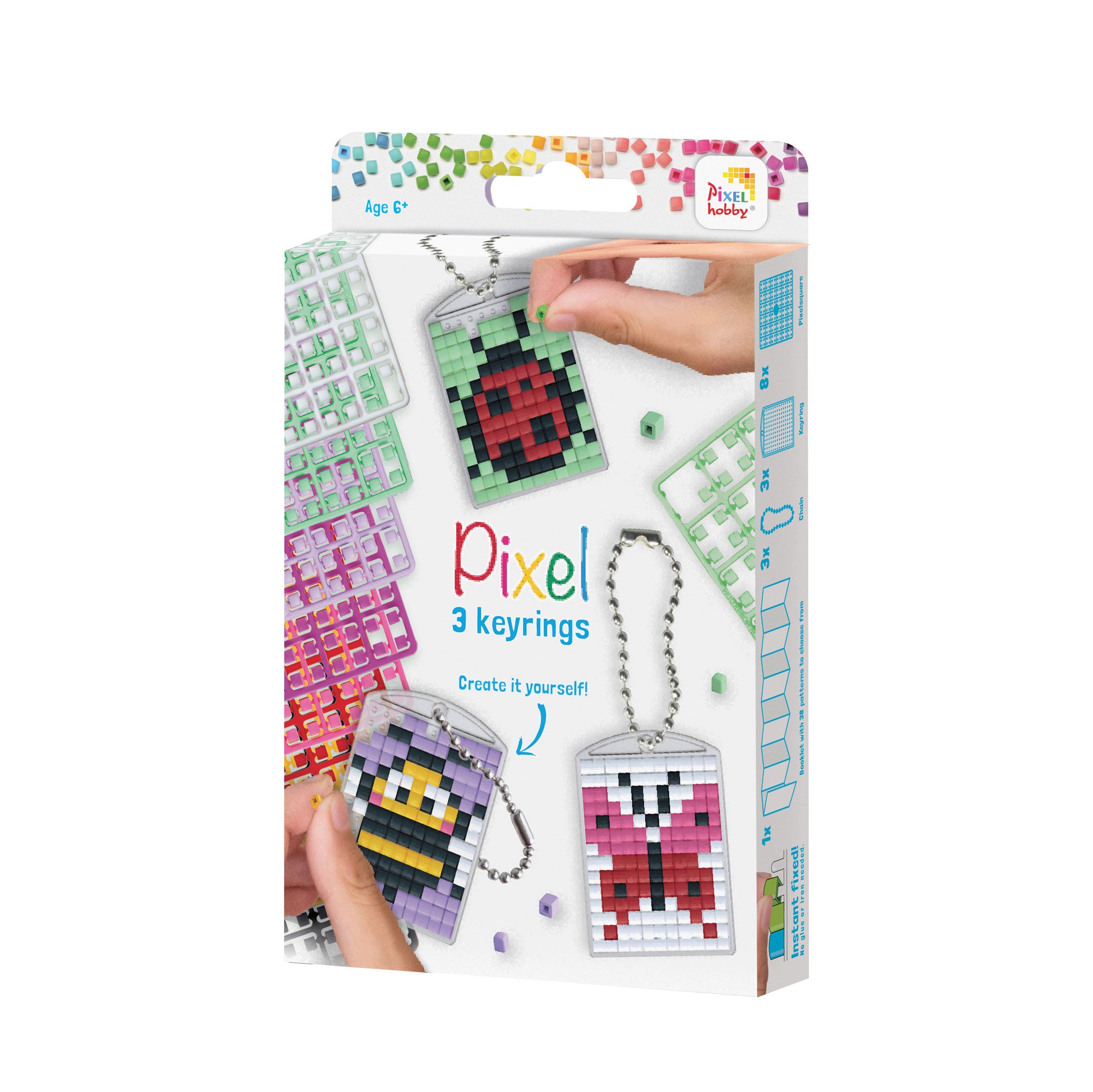 Pixelhobby Medaillon-Schlüssel Anhänger Set - Insekten