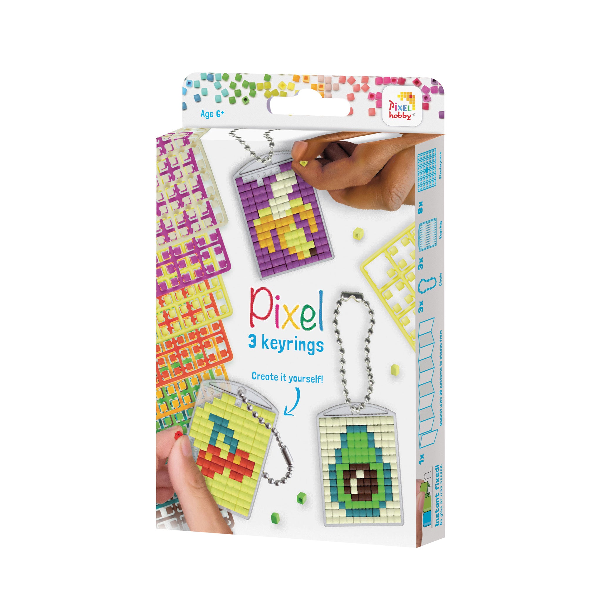 Pixelhobby Medaillon-Schlüssel Anhänger Set - Obst und Gemüse