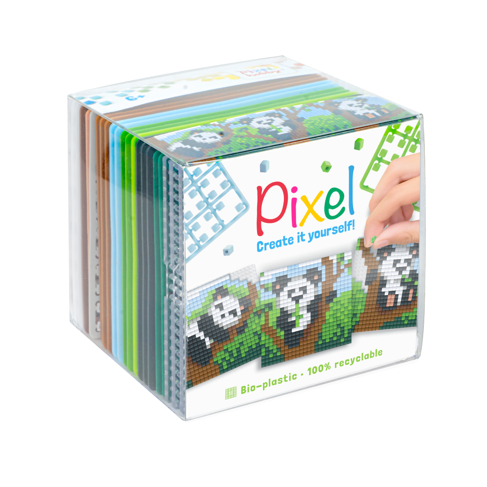 Pixelhobby Klassik Würfel - Panda + 3 Magnete