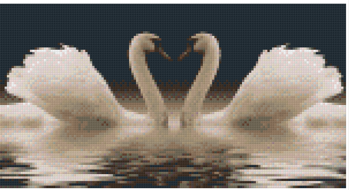 Pixelhobby Klassik Vorlage - Schwanenherz