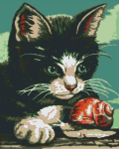 Pixelhobby Klassik Vorlage - Katze mit Schnecke