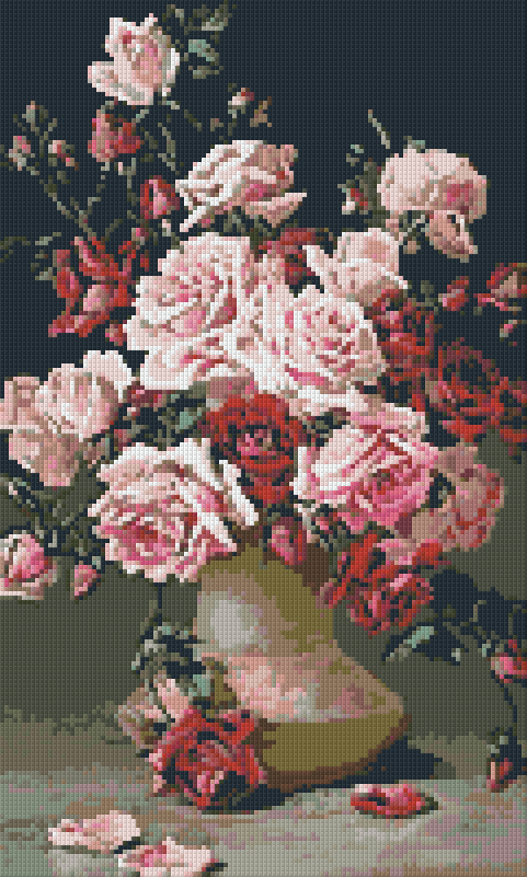 Pixelhobby Klassik Set - Rosa Rosen in Vase