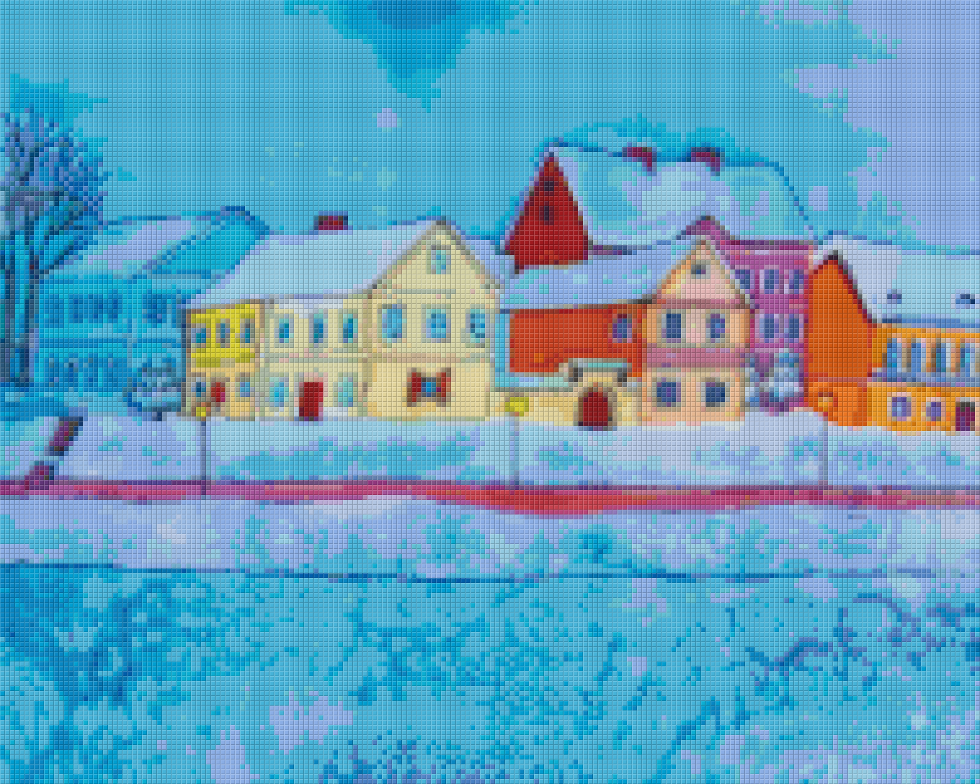 Pixel hobby classic set - houses in the snow