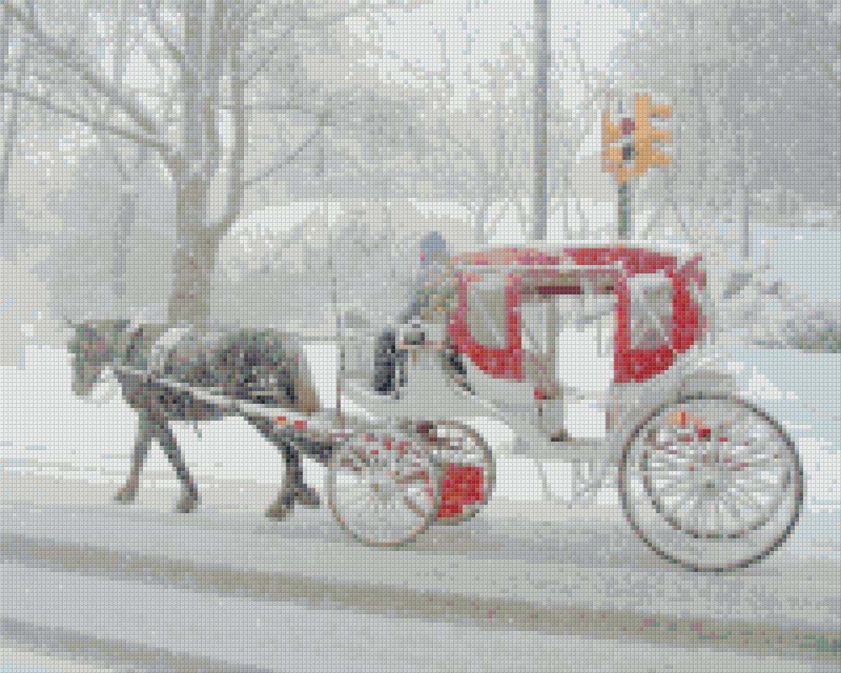 Pixelhobby Klassik Vorlage - Kutschenfahrt im Schnee