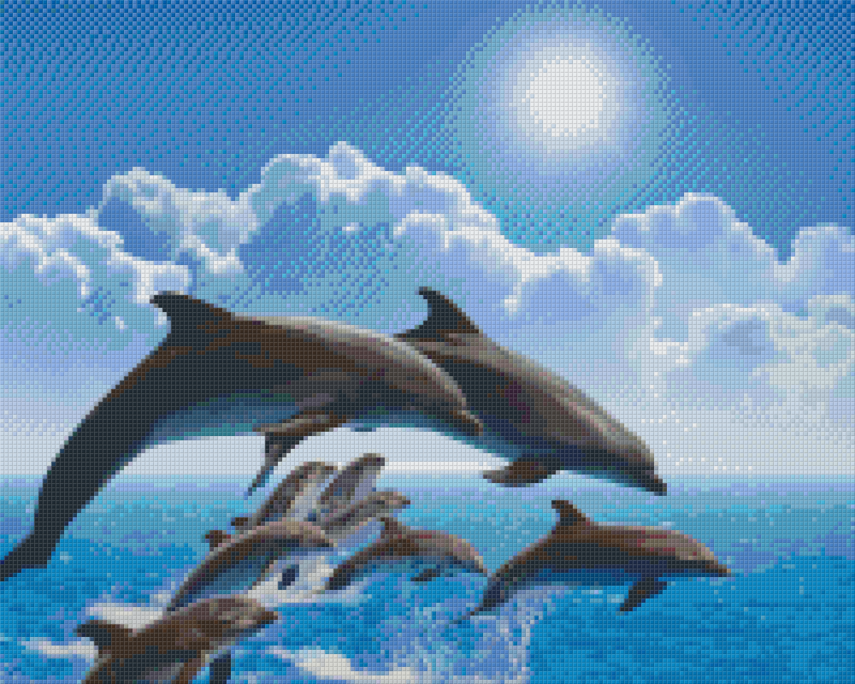 Pixelhobby Classic Template - Herd of Dolphins